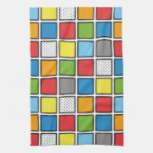 Comic Book Style Squares Geschirrtuch (Vertikal)