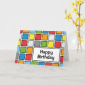 Comic Book Style Squares Karte (Gelbe Blume)