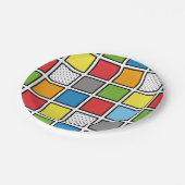 Comic Book Style Squares Pappteller (Schrägansicht)