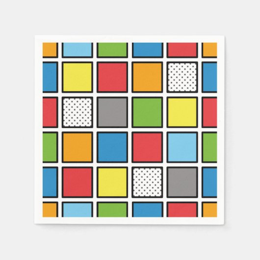 Comic Book Style Squares Serviette (Vorderseite)