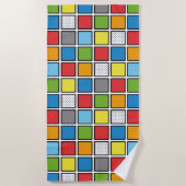 Comic Book Style Squares Strandtuch (Vorderseite)