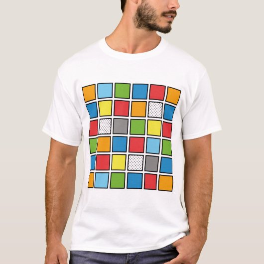 Comic Book Style Squares T - Shirt (Vorderseite)
