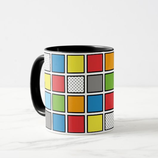 Comic Book Style Squares Tasse (Vorderseite Links)