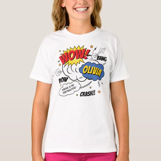 Comic Book Style Super Hero T - Shirt (Vorderseite)