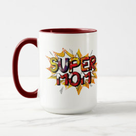 Comic Book Style Super Mama2 Tasse