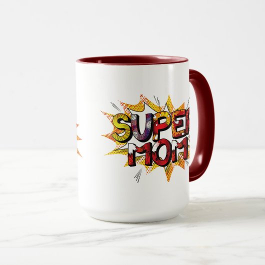 Comic Book Style Super Mama2 Tasse (VorderseiteRechts)
