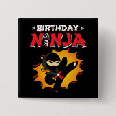 Comic Book Style Super Party Geburtstag Ninja Button (Vorderseite)