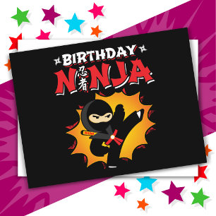 Comic Book Style Super Party Geburtstag Ninja Postkarte