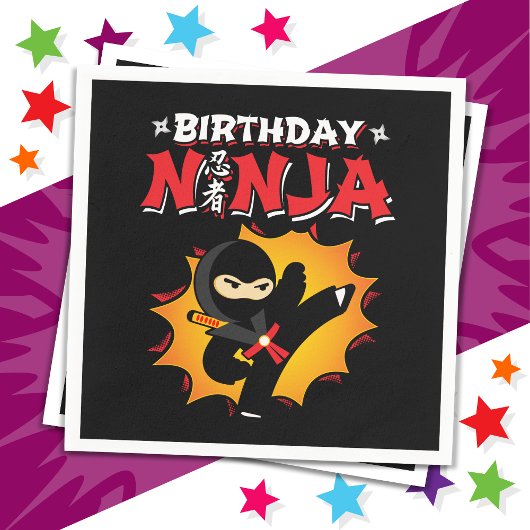 Comic Book Style Super Party Geburtstag Ninja Serviette