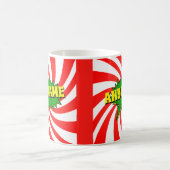 Comic Book Style Text Gelb grün hinzufügen Kaffeetasse (Mittel)