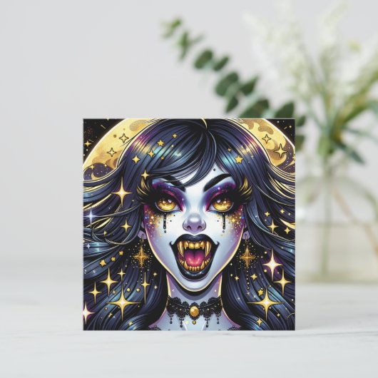 Comic Book Style Vampire Halloween-Party (Stehend Vorderseite)