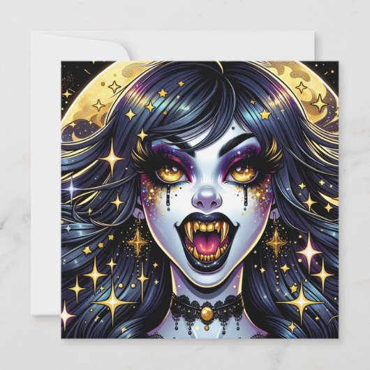 Comic Book Style Vampire Halloween-Party (Vorderseite)