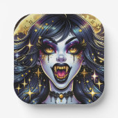 Comic Book Style Vampire Halloween-Party Pappteller (Vorderseite)