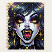 Comic Book Style Vampire Halloween-Party Planer (Vorderseite)