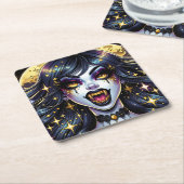 Comic Book Style Vampire Halloween-Party Rechteckiger Pappuntersetzer (angewinkelt)