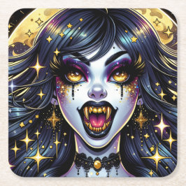 Comic Book Style Vampire Halloween-Party Rechteckiger Pappuntersetzer