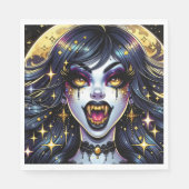 Comic Book Style Vampire Halloween-Party Serviette (Vorderseite)