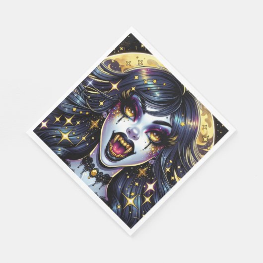 Comic Book Style Vampire Halloween-Party Serviette (Ecke)