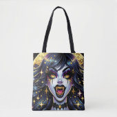 Comic Book Style Vampire Halloween-Party Tasche (Vorderseite)