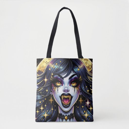 Comic Book Style Vampire Halloween-Party Tasche (Vorderseite)