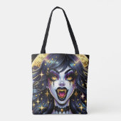 Comic Book Style Vampire Halloween-Party Tasche (Rückseite)