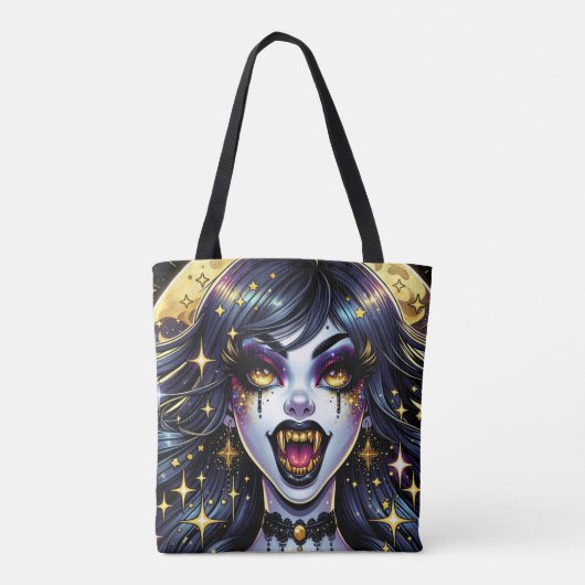 Comic Book Style Vampire Halloween-Party Tasche (Rückseite)