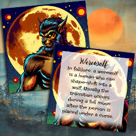 Comic Book Style Werewolf vor Vollmond