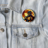 Comic Book Style Werewolf vor Vollmond Button (Beispiel)