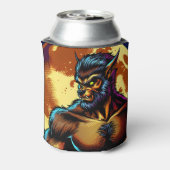 Comic Book Style Werewolf vor Vollmond Dosenkühler (Kanne Rückseite)
