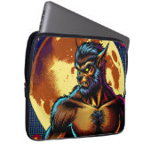 Comic Book Style Werewolf vor Vollmond Laptopschutzhülle (Vorne Rechts)