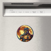 Comic Book Style Werewolf vor Vollmond Magnet (In Situ (Geschirrspüler))