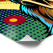 Comic Book Style Werewolf vor Vollmond Poster (Ecke)