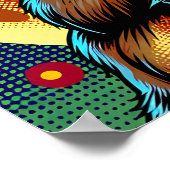 Comic Book Style Werewolf vor Vollmond Poster (Ecke)