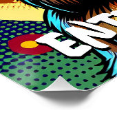 Comic Book Style Werewolf vor Vollmond Poster (Ecke)