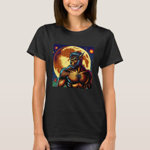 Comic Book Style Werewolf vor Vollmond T-Shirt
