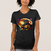 Comic Book Style Werewolf vor Vollmond T-Shirt (Vorderseite)