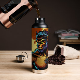 Comic Book Style Werewolf vor Vollmond Trinkflasche