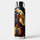 Comic Book Style Werewolf vor Vollmond Trinkflasche (Rückseite)