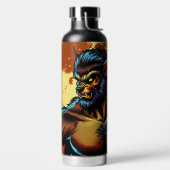 Comic Book Style Werewolf vor Vollmond Trinkflasche (links)