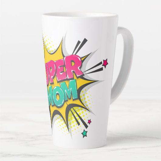 Comic Book Super Mama Latte Tasse (Rechte Ecke)