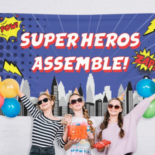 Comic-Book-Superheld einzigartige Geburtstagsfeier Banner