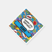Comic-Book-Superhelden-Geburtstagsfeier Blau Serviette (Ecke)