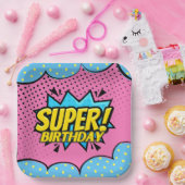 Comic-Book-Superheldin Geburtstag Pappteller (Party)