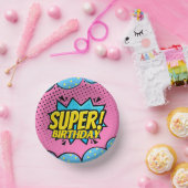 Comic-Book-Superheldin Geburtstag Pappteller (Party)