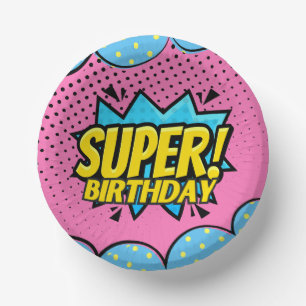 Comic-Book-Superheldin Geburtstag Pappteller