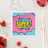 Comic-Book-Superheldin Geburtstag Serviette (Beispiel)