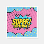 Comic-Book-Superheldin Geburtstag Serviette (Vorderseite)