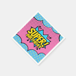 Comic-Book-Superheldin Geburtstag Serviette