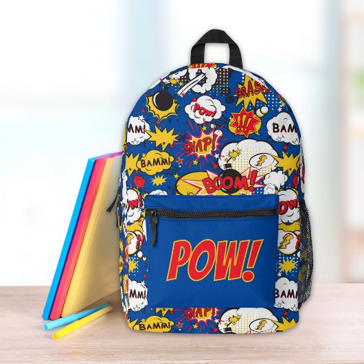 Comic Book Superhero Benutzerdefinierte Initialen Bedruckter Rucksack