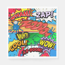 Comic Book Superhero Birthday Boy Napkins Serviette
